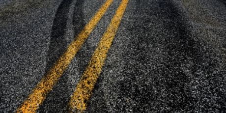 road with tire marks